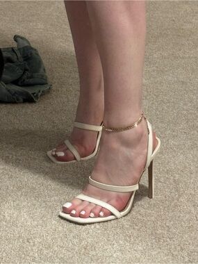 Women's white Strappy High Heel Sandals